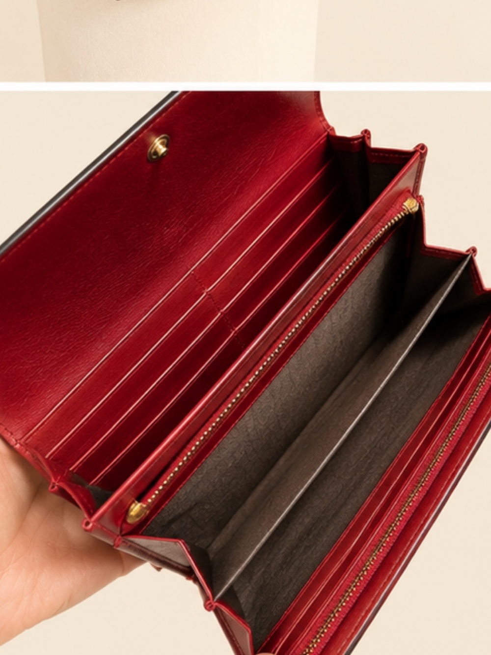Gucci GUCCISIMA Heart Red Leather Long Wallet EUC - Picture 9 of 9